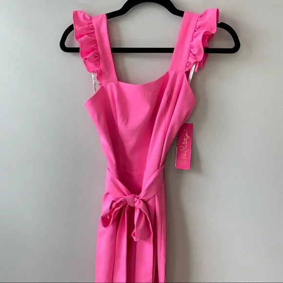 LAST CHANCE TO BUY NWT Lilly Pulitzer Eppley Jumpsuit in Prosecco Pink - Picture 4 of 14